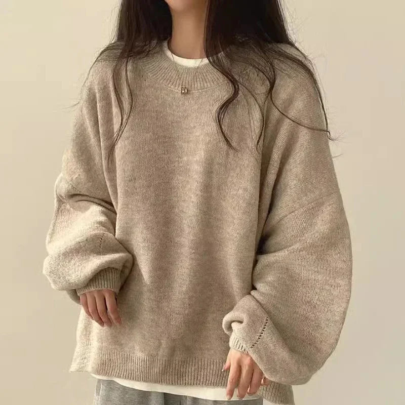 Damska - Sweter oversize - Miękka dzianina - Modny i wygodny sweter na każdą okazję