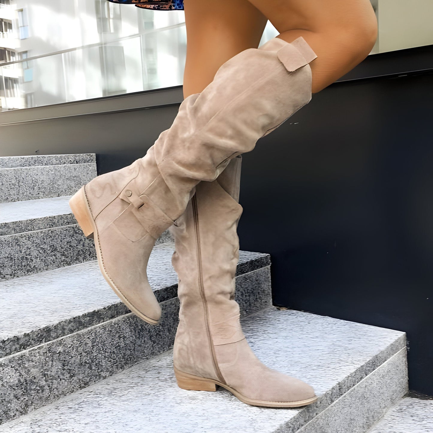 Damska - Buty za kolano - Miękka skóra - Wygodne dopasowanie Stylowe obuwie