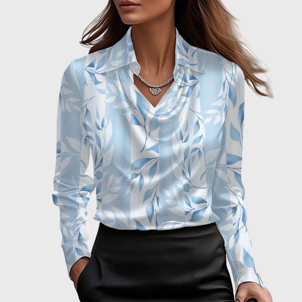 Damska - Elegancka bluzka - Lekka tkanina - Zwiewny krój - Stylowy top do noszenia na co dzień