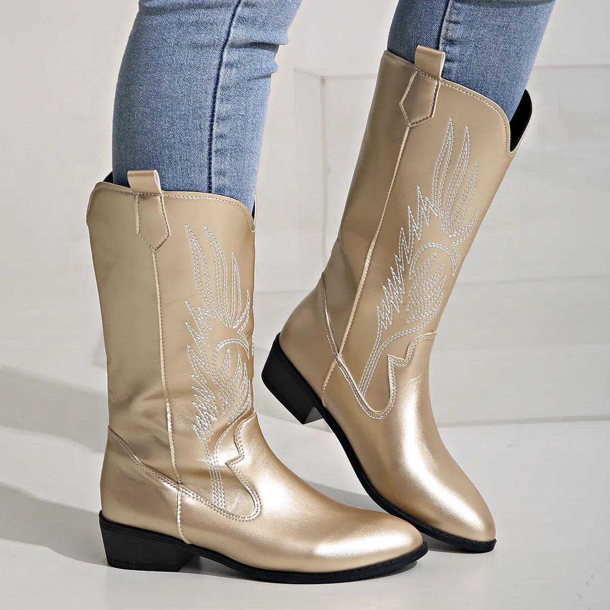 Damska - Buty kowbojskie - Miękkie i wygodne - Stylowe obuwie na każdą okazję