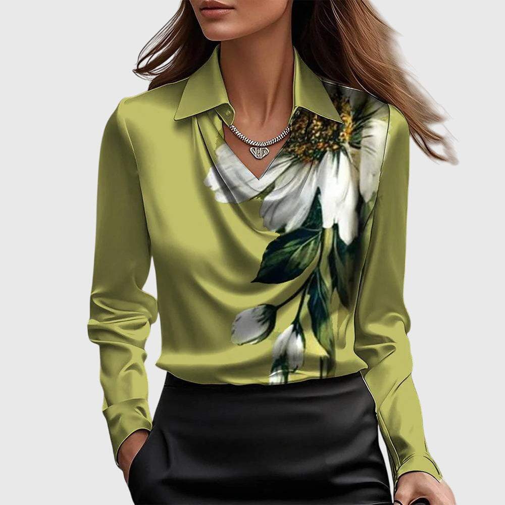 Damska - Elegancka bluzka - Lekka tkanina - Zwiewny krój - Stylowy top do noszenia na co dzień