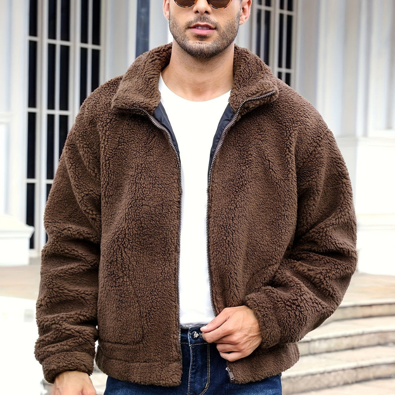 Męska - Płaszcz zimowy - Ciepła podszewka z futra - Elegancki i komfortowy na zimę