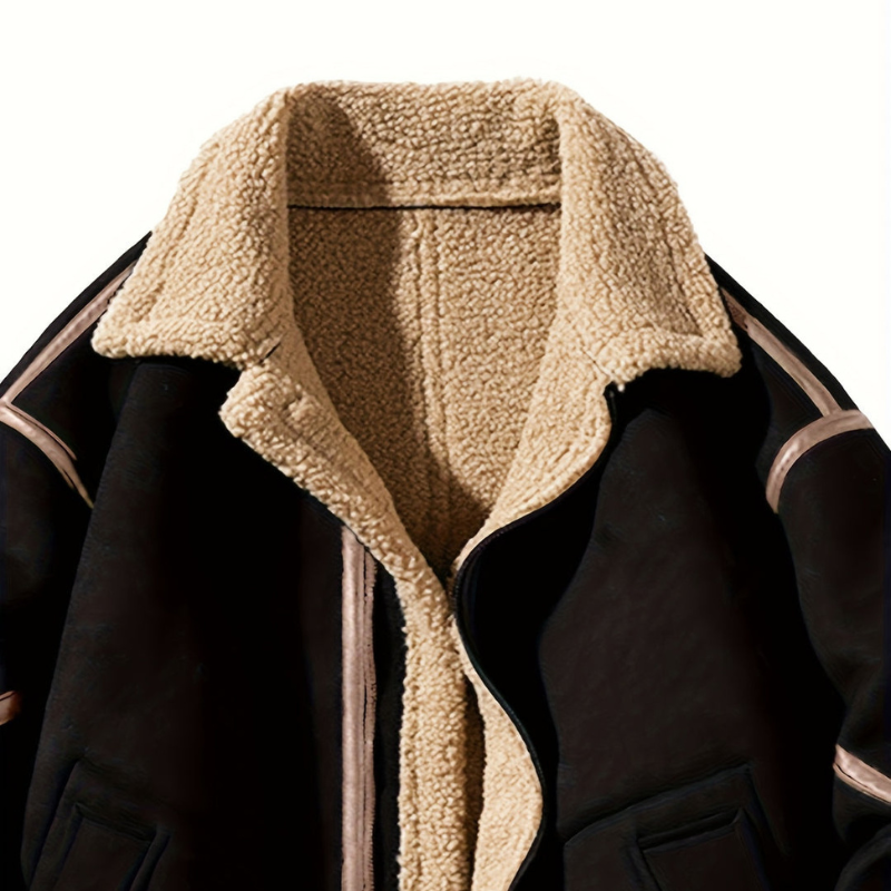 Męska - Płaszcz zimowy - Styl retro - Ciepły materiał - Elegancka odzież na zimę