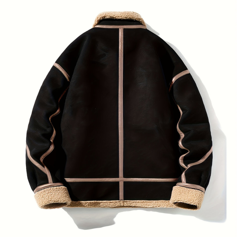 Męska - Płaszcz zimowy - Styl retro - Ciepły materiał - Elegancka odzież na zimę