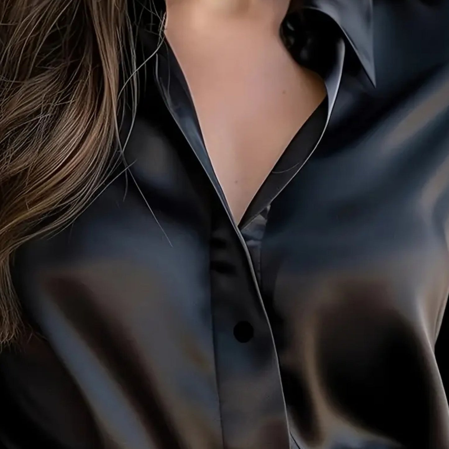 Damska - Bluzka - Satynowa z długim rękawem - Elegancki styl - Modna odzież damska