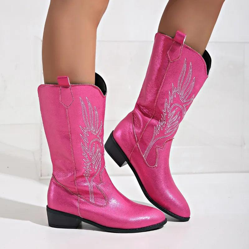 Damska - Buty kowbojskie - Miękkie i wygodne - Stylowe obuwie na każdą okazję