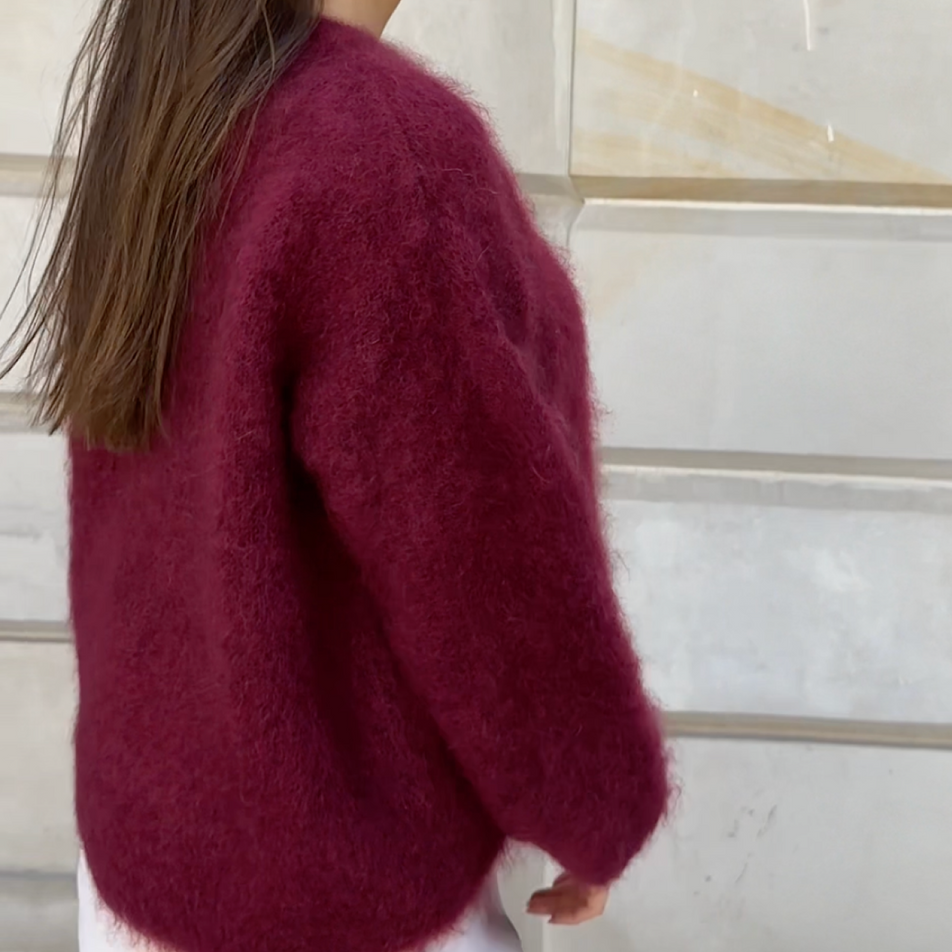 Damska - Sweter zimowy - Miękki z okrągłym dekoltem - Idealny na chłodne dni