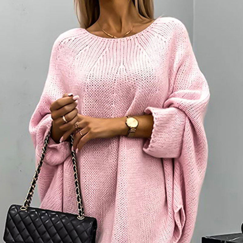 Damska - Sweter oversize z dzianiny - Mieszanka wełny - Modny i komfortowy sweter na każdą porę roku